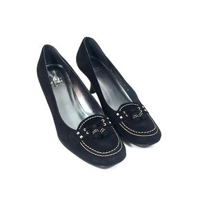 ♥️ Stuart Weitzman Suede Tassel Loafer Heel Sz 8